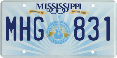 MS license plate MHG831