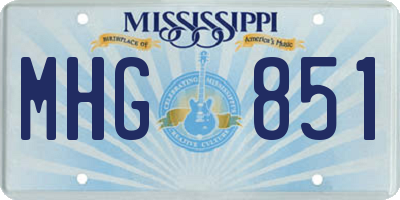 MS license plate MHG851