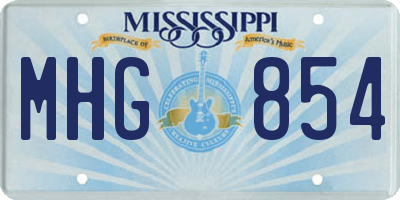 MS license plate MHG854