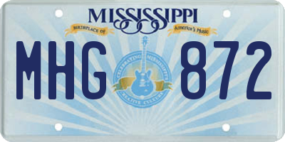MS license plate MHG872