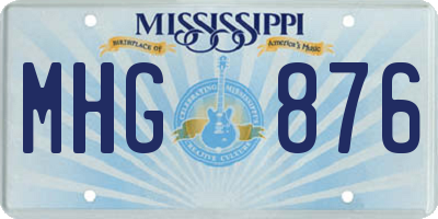 MS license plate MHG876