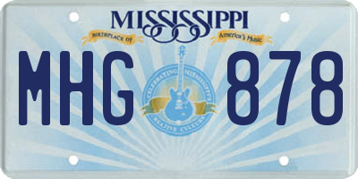 MS license plate MHG878
