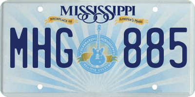 MS license plate MHG885