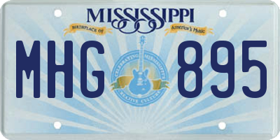 MS license plate MHG895