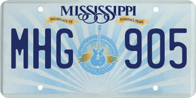 MS license plate MHG905