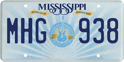 MS license plate MHG938