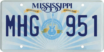 MS license plate MHG951