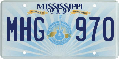 MS license plate MHG970