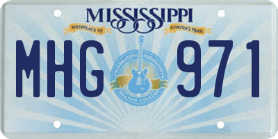 MS license plate MHG971