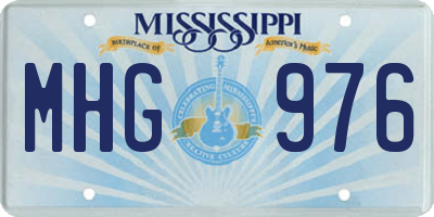 MS license plate MHG976