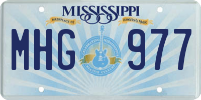MS license plate MHG977