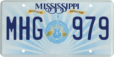 MS license plate MHG979