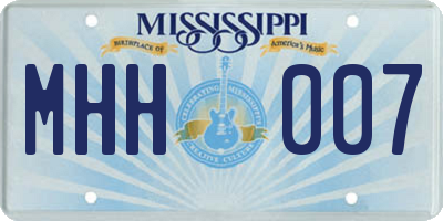 MS license plate MHH007