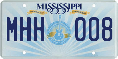 MS license plate MHH008