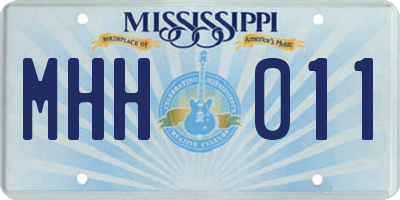 MS license plate MHH011