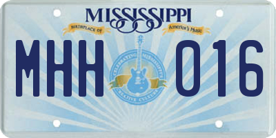 MS license plate MHH016