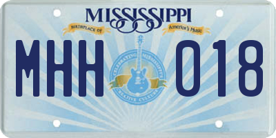 MS license plate MHH018