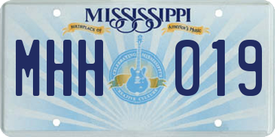 MS license plate MHH019