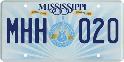 MS license plate MHH020