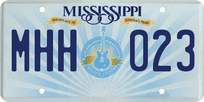 MS license plate MHH023