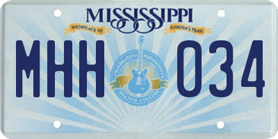 MS license plate MHH034