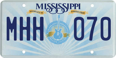 MS license plate MHH070