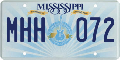 MS license plate MHH072