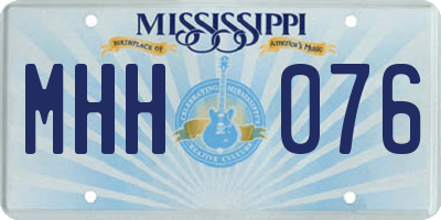 MS license plate MHH076