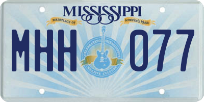 MS license plate MHH077