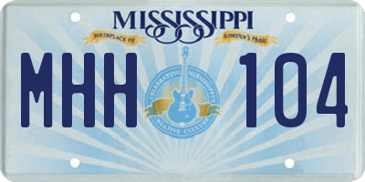 MS license plate MHH104