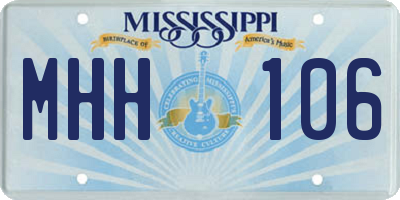 MS license plate MHH106