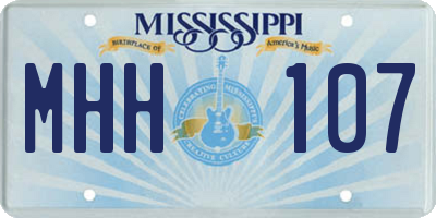 MS license plate MHH107