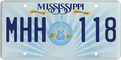 MS license plate MHH118
