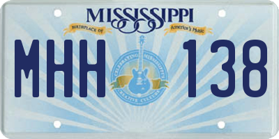 MS license plate MHH138