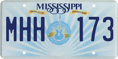 MS license plate MHH173