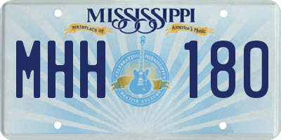 MS license plate MHH180