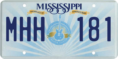 MS license plate MHH181