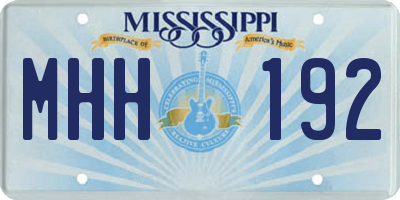 MS license plate MHH192