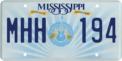 MS license plate MHH194