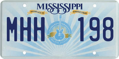 MS license plate MHH198