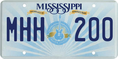 MS license plate MHH200