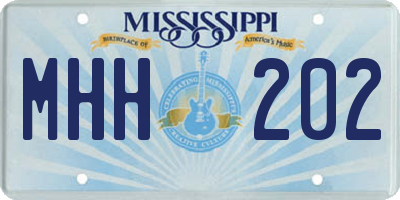 MS license plate MHH202