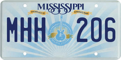 MS license plate MHH206