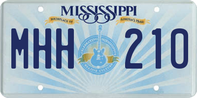 MS license plate MHH210