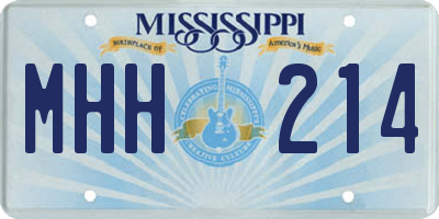 MS license plate MHH214