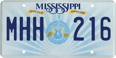 MS license plate MHH216
