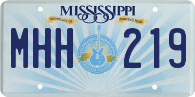 MS license plate MHH219