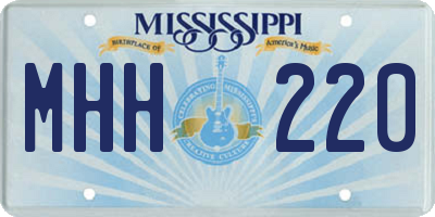 MS license plate MHH220