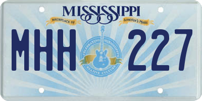 MS license plate MHH227