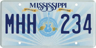 MS license plate MHH234